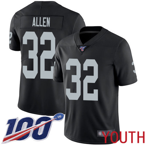 Oakland Raiders Limited Black Youth Marcus Allen Home Jersey NFL Football #32 100th Season Vapor Jersey->women nfl jersey->Women Jersey